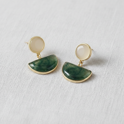 paperln - Green Acrylic Geometric Earrings