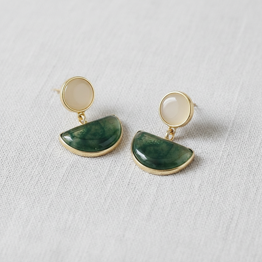 paperln - Green Acrylic Geometric Earrings