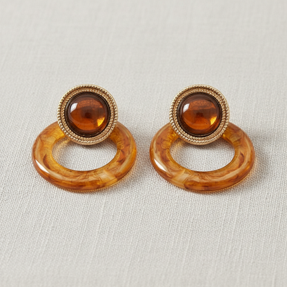 paperln - Vintage Resin Geometric Circle Earrings