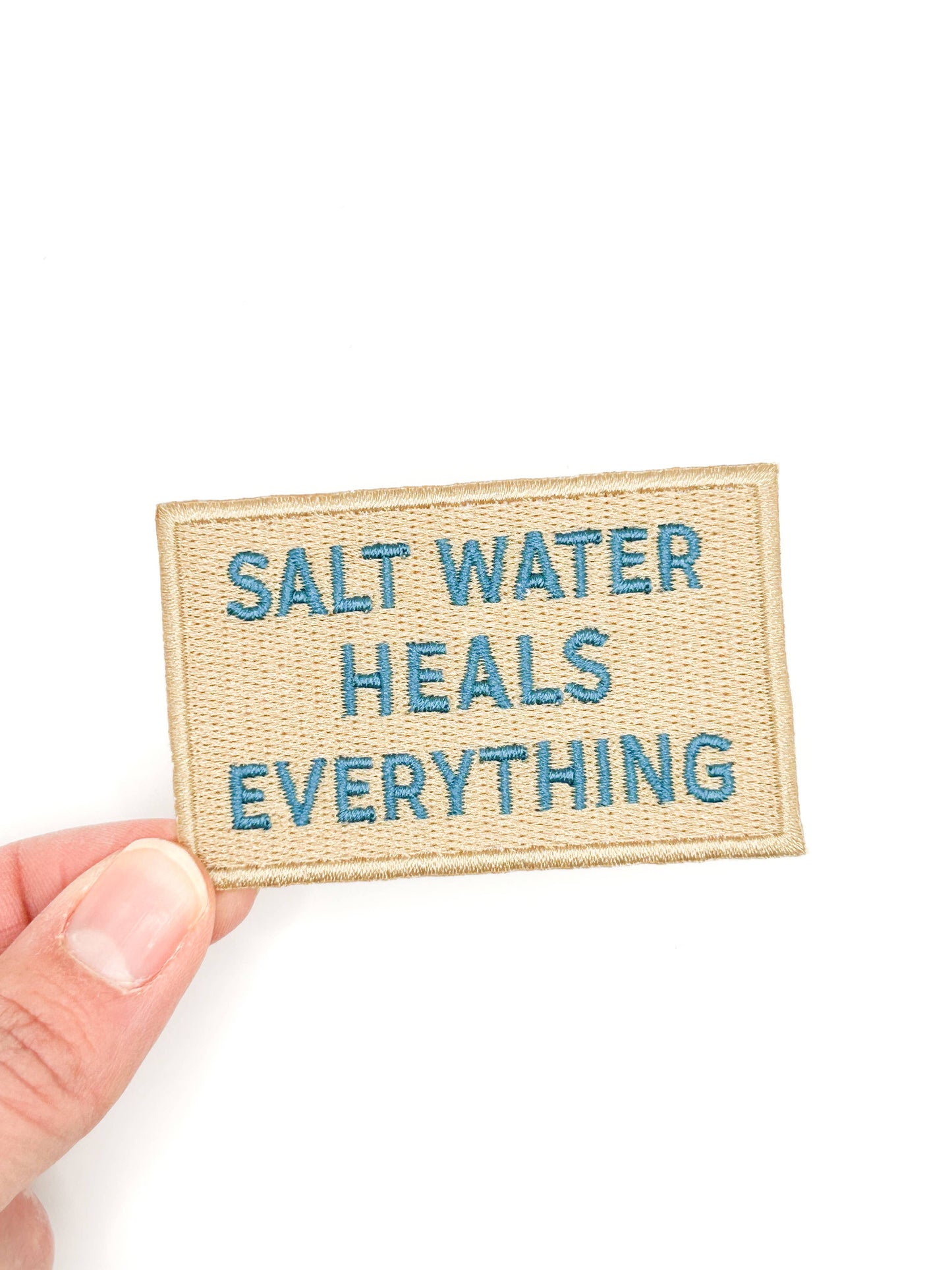 Field Trip Threads - Salt Water Heals Everything Embroidered Patch Coastal Quote