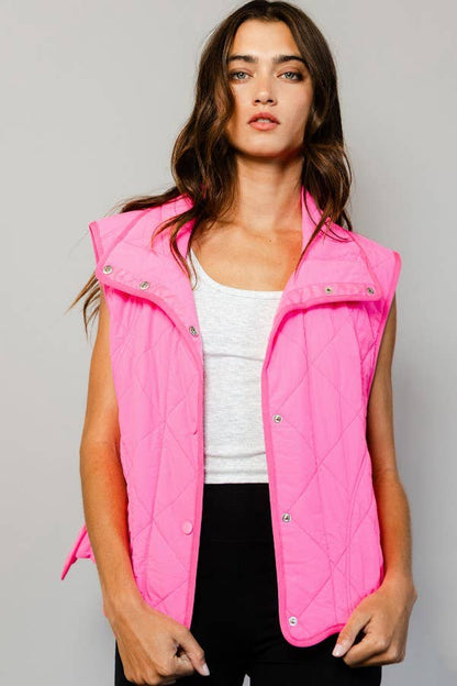 BUCKETLIST - IT2068 Quilted Vest With a down-filled: SAGE / S-M-L (2-2-2)