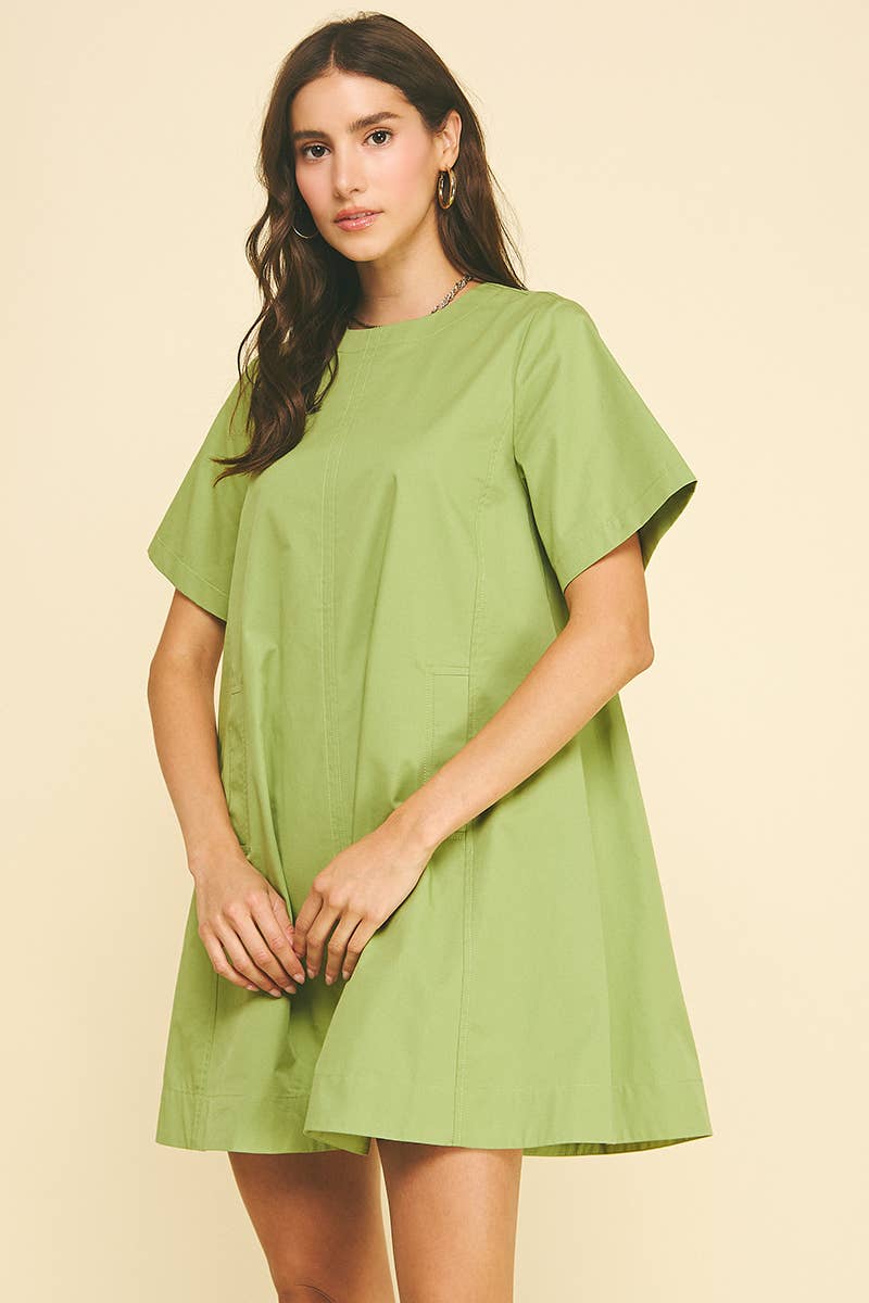 PINCH - TUNIC MINI DRESS WITH TUCKED DETAIL AT BACK - 6756D: DEEP NAVY / M
