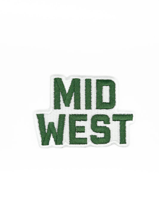 Field Trip Threads - Midwest Embroidered Patch Green Text Patch Regional Pride