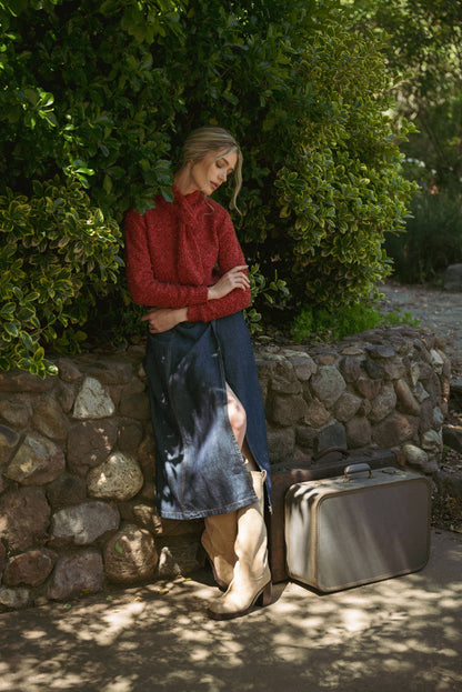 &MERCI - TYING NECK SWEATER CARDIGAN MSW11027: Black / M