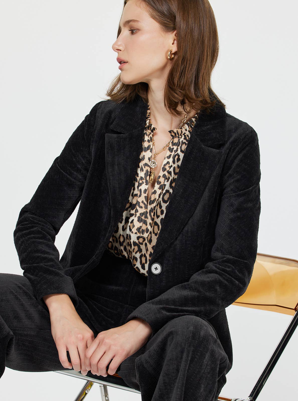 Current Air - CORDUROY SINGLE BREASTED JACKET: Camel / M