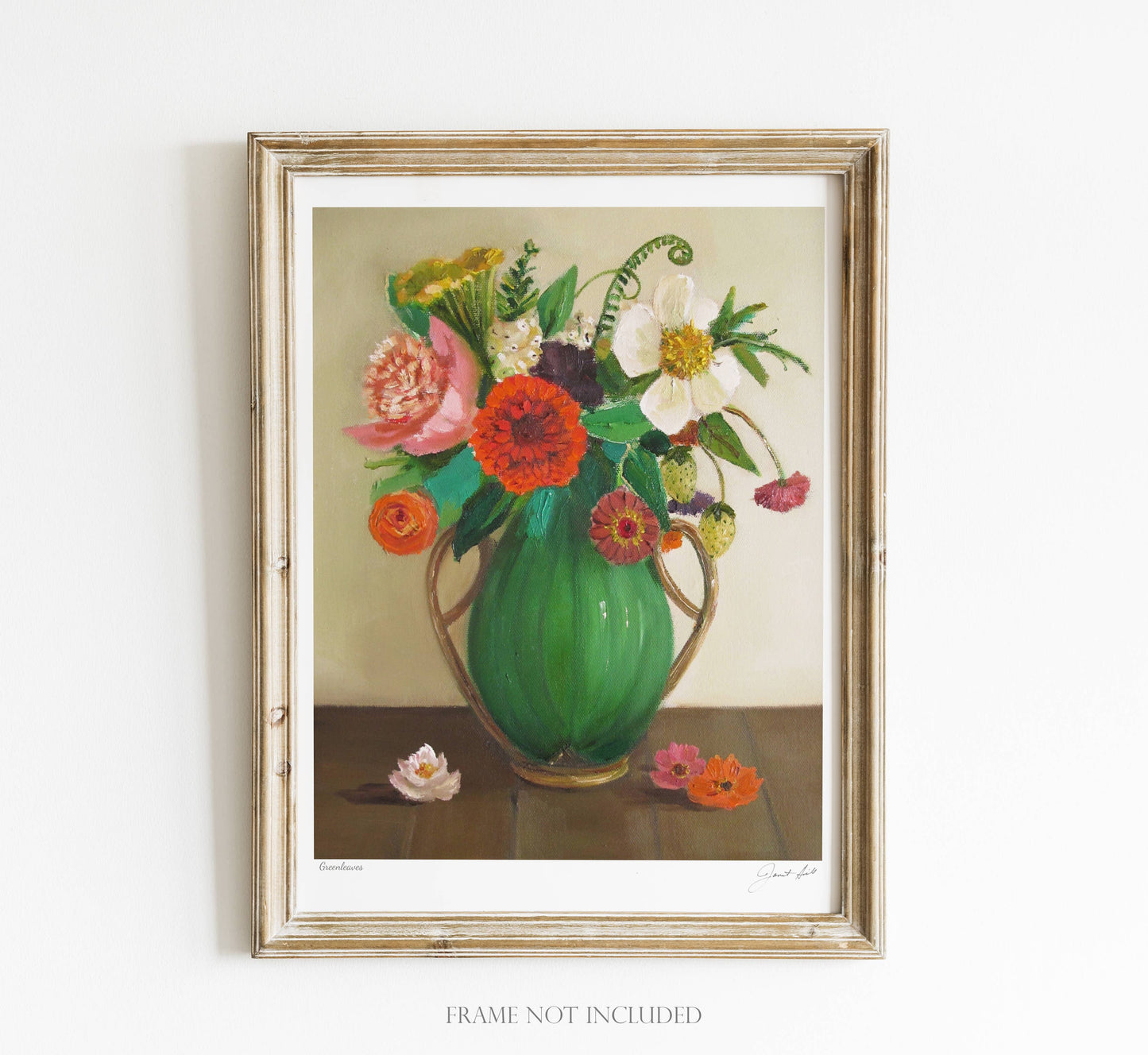 JANET HILL STUDIO - Green Leaves Art Print - 8.5" X 11"