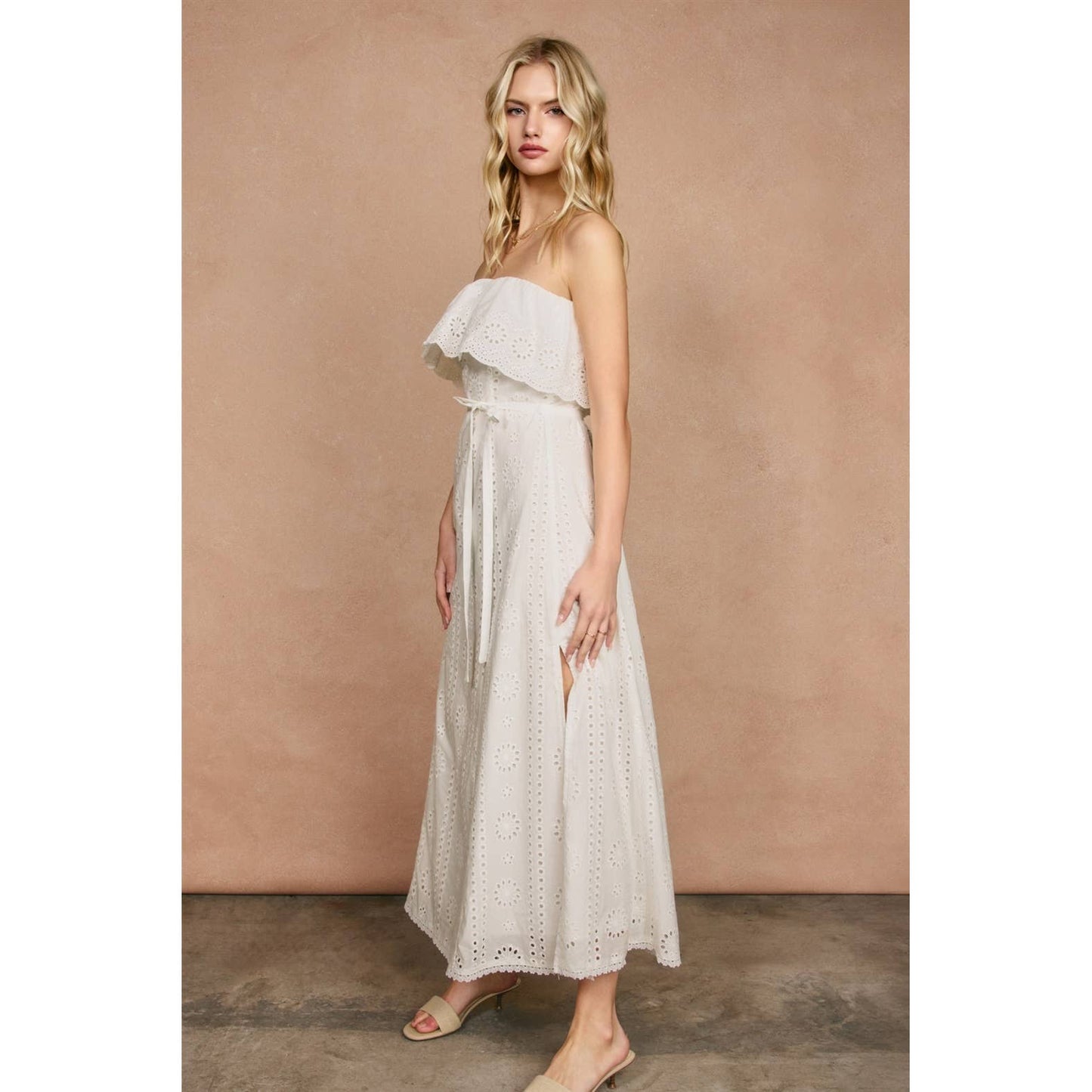 Dress Forum - Stolen Moments Folderover Strapless Maxi Dress: IVORY / S-M-L(2-2-2)