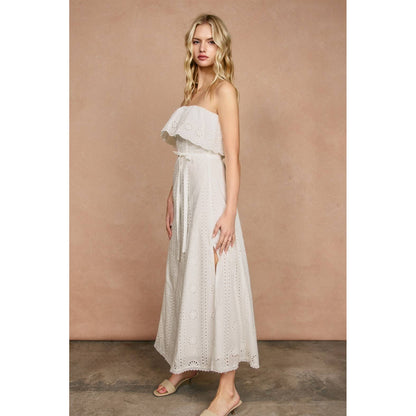 Dress Forum - Stolen Moments Folderover Strapless Maxi Dress: IVORY / S-M-L(2-2-2)