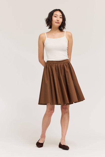 Grade & Gather - 50961 - ROUND CUT MAXI VOLUME SKIRT: TOBACCO / Contemporary / MEDIUM