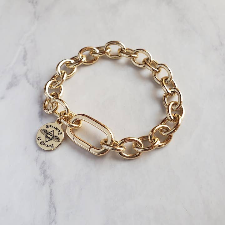 Dreamers of Dreams - Chunky Cable Chain Gold Plated Bracelet