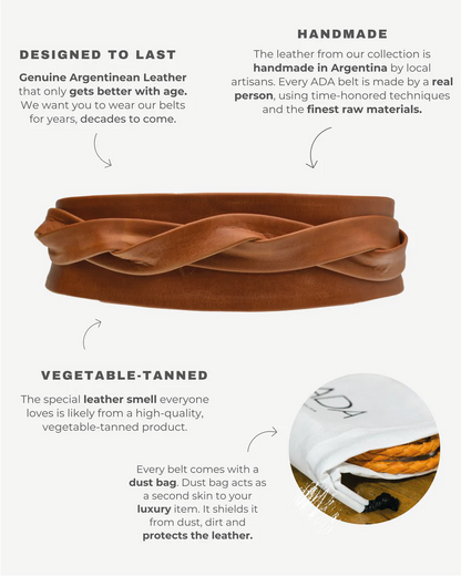 ADA Collection Belts - Wrap Belt - Cognac