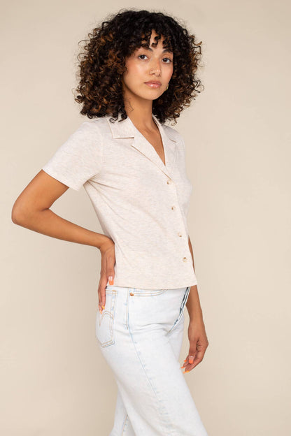 NLT - Lourdes Top: H Oatmeal / Small