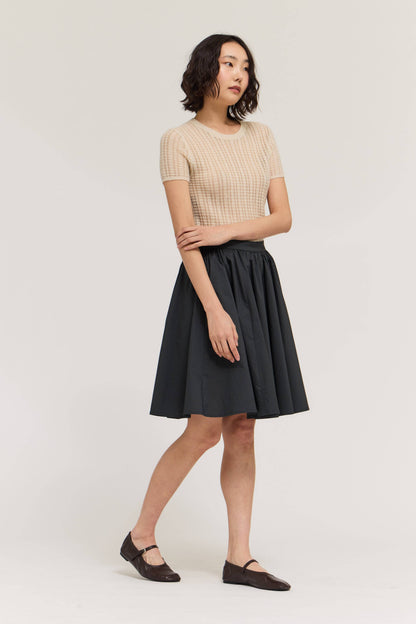 Grade & Gather - 50961 - ROUND CUT MAXI VOLUME SKIRT: TOBACCO / Contemporary / MEDIUM