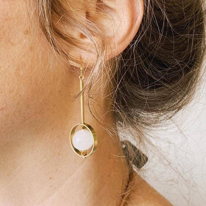 Modern Madini - Kinetic quartz drop earrings