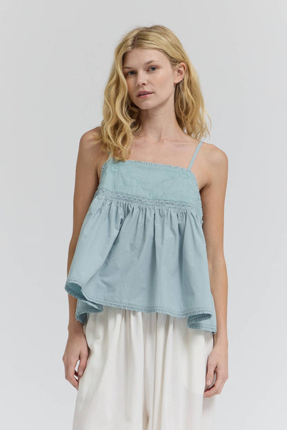 Grade & Gather - 42226 - EMBROIDERED SLEEVELESS TOP: SOY / Contemporary / SMALL