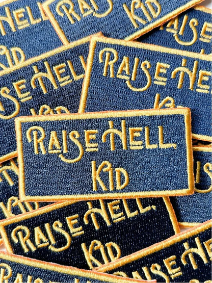 Field Trip Threads - Raise Hell Kid Patch Embroidered Iron-On for Clothing & Hats
