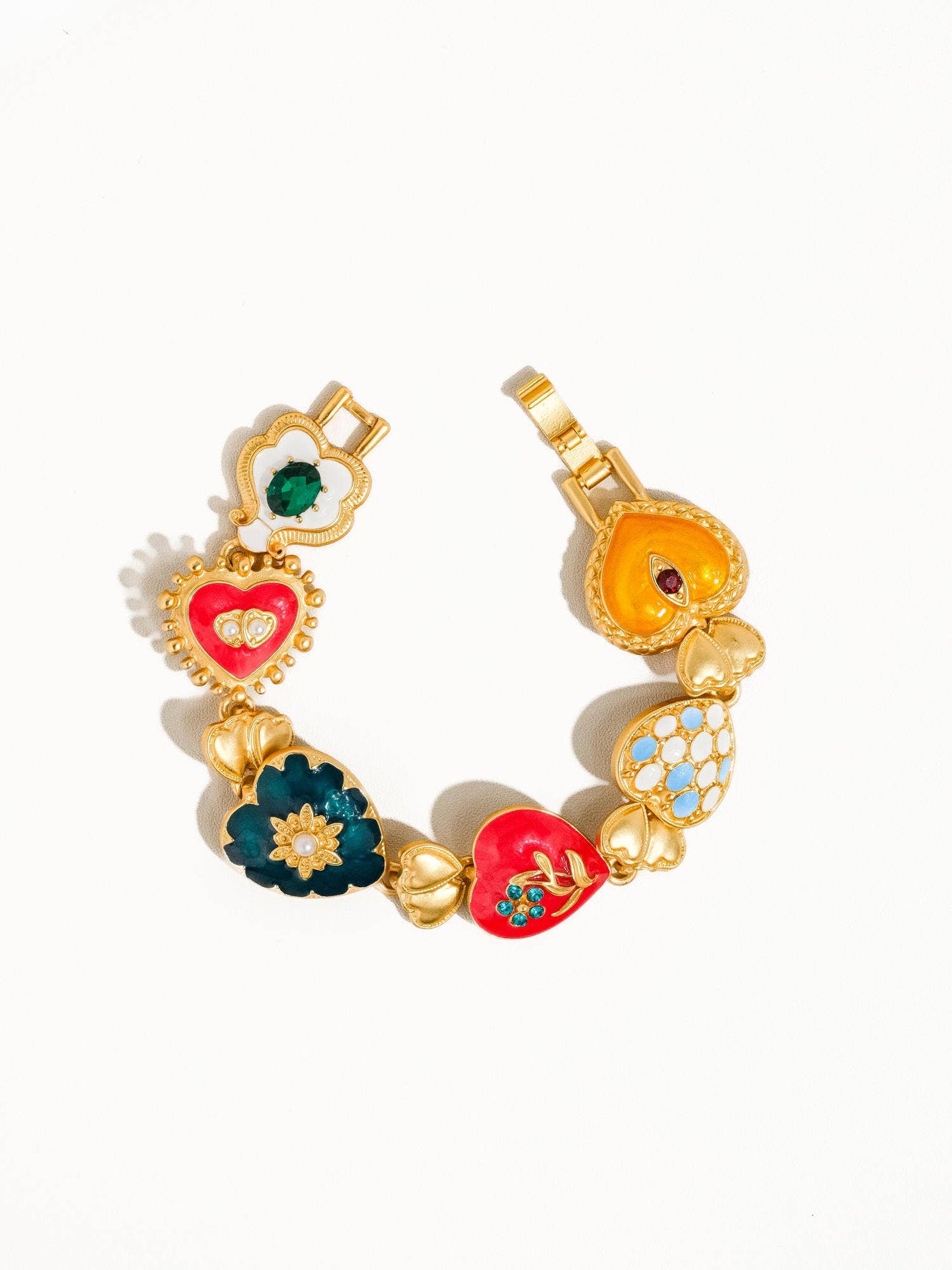 Flânerie by MAIQ - Elysian 18K Gold Boho Baroque Heart Color Bracelet: Multi-Colored