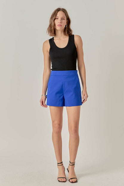 English Factory - High Waisted Mini Shorts: IVORY / L