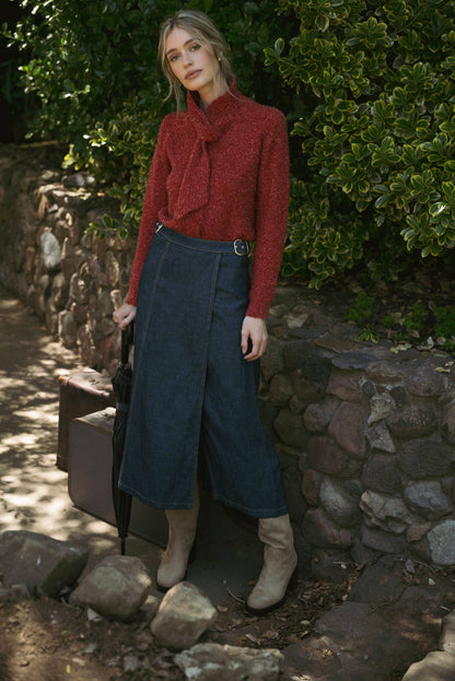 &MERCI - TYING NECK SWEATER CARDIGAN MSW11027: Black / M