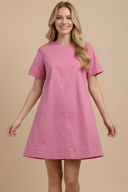 PINCH - TUNIC MINI DRESS WITH TUCKED DETAIL AT BACK - 6756D: DEEP NAVY / M