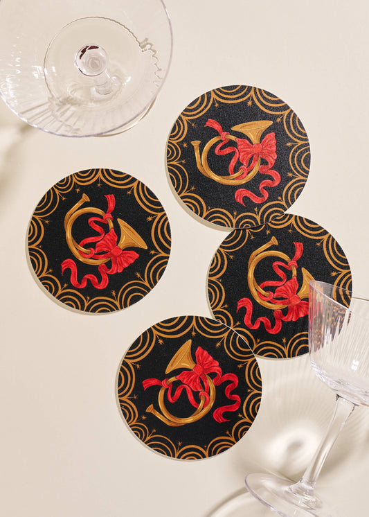 One & Only Paper - Festive Bugle Coasters - Set of 4
