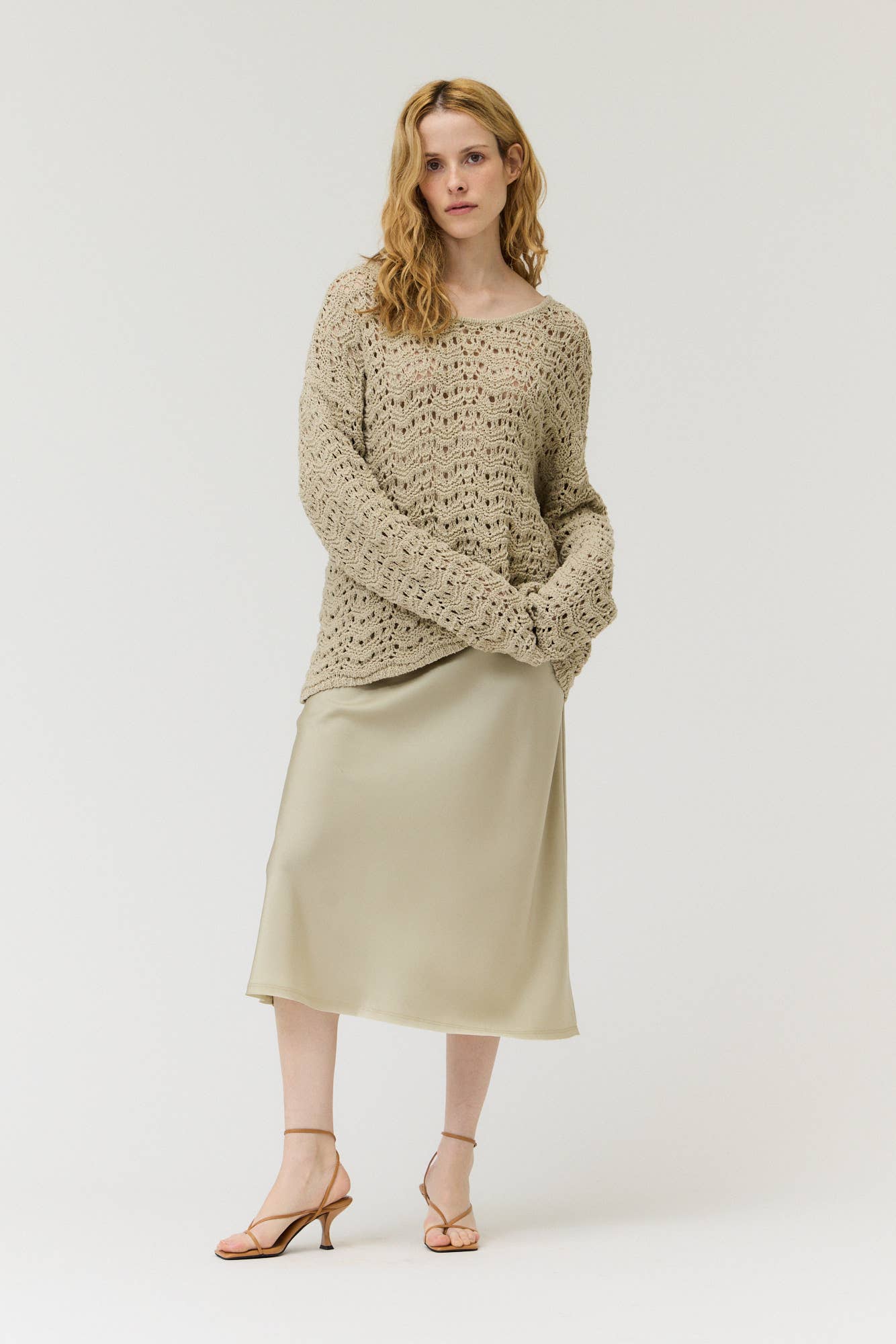 Grade & Gather - 50685 - SATIN MERMAID FIT SKIRT: BLUE DUSK / Contemporary / SMALL