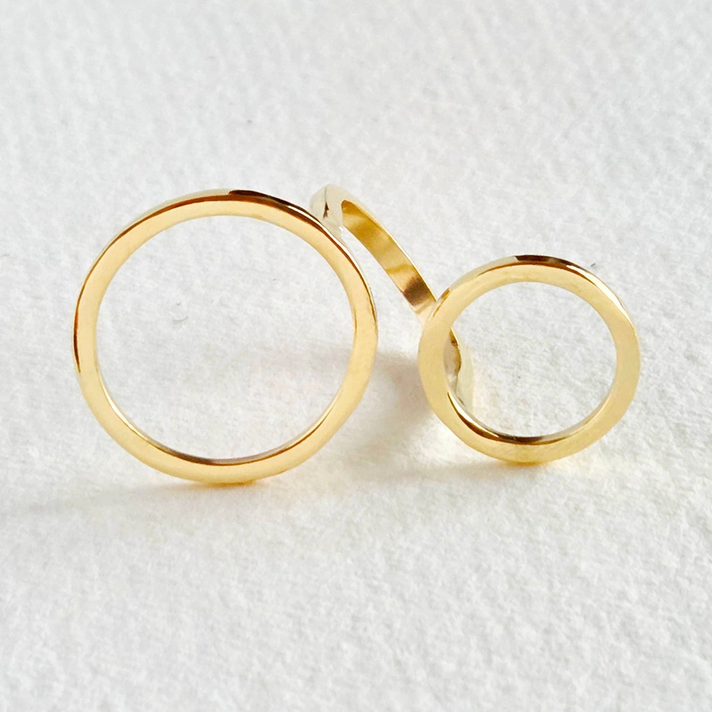 Bisjoux - Brass ring open circle adjustable handmade double ring