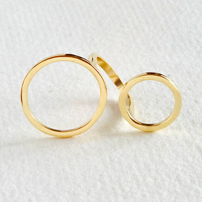 Bisjoux - Brass ring open circle adjustable handmade double ring