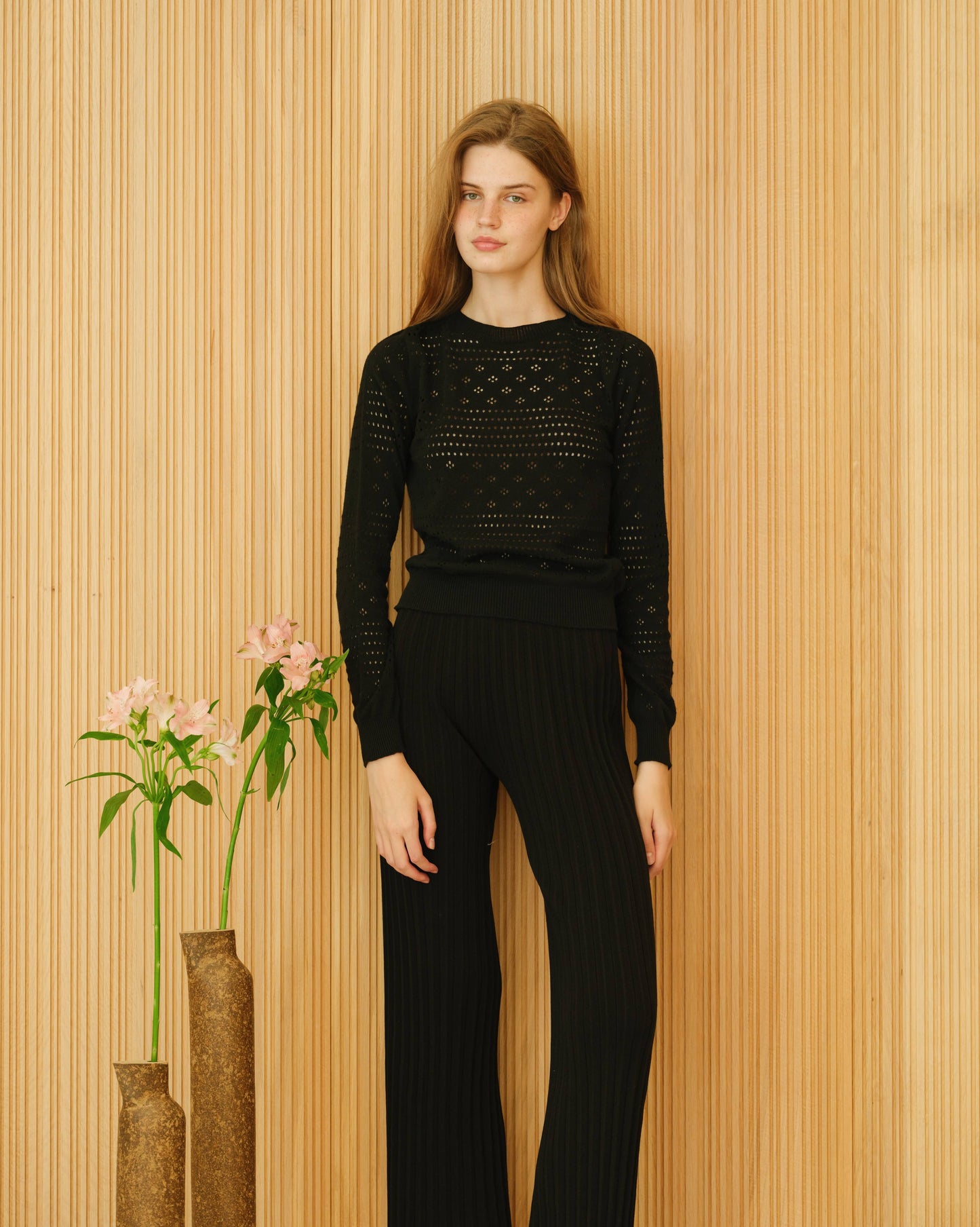 Lèmme - Fine Cotton Pointelle Sweater (3D-Knit): Sky Blue / S