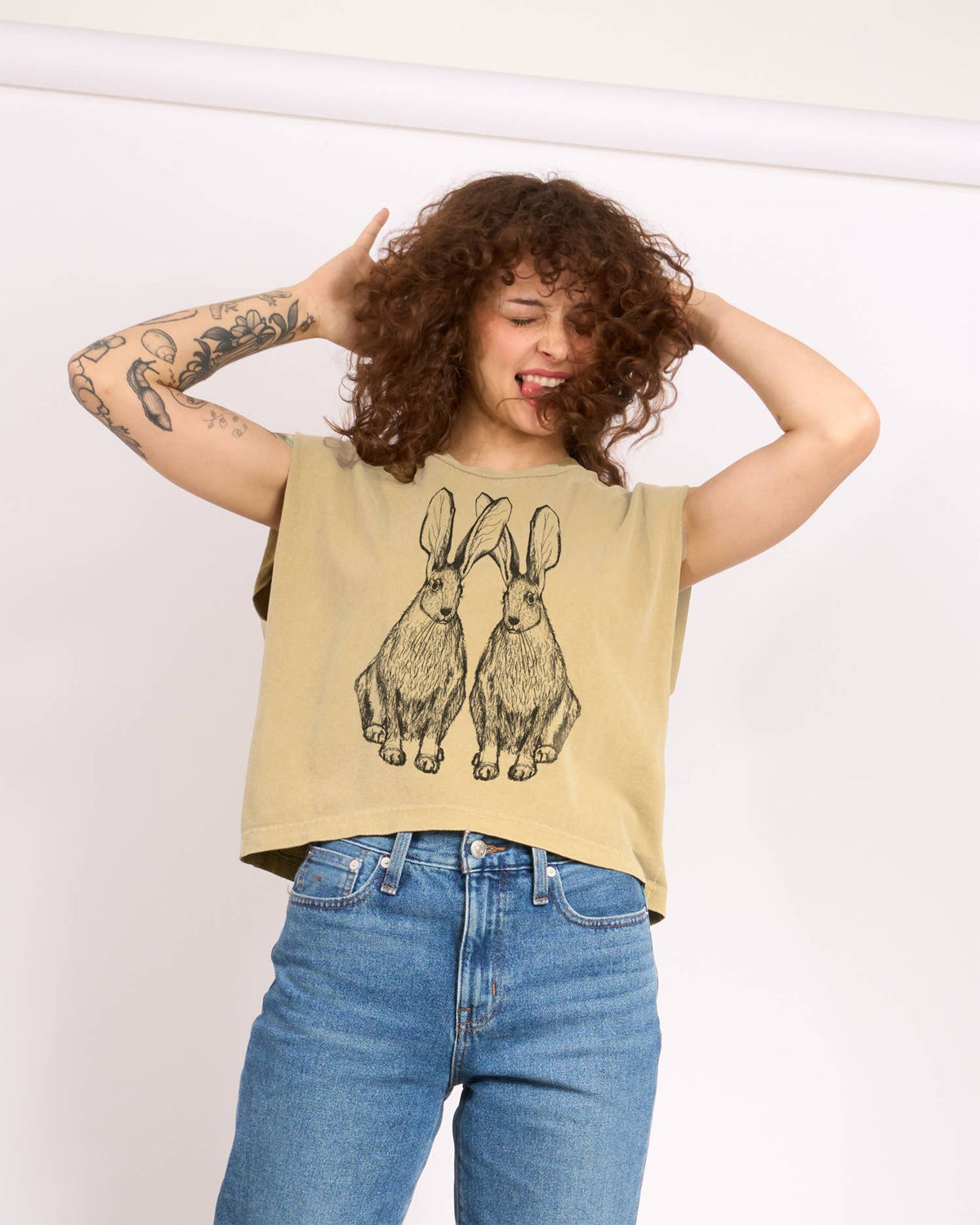 Go To Devil - Hares Joan Heavyweight Muscle Tee: Pink Lavender / Md