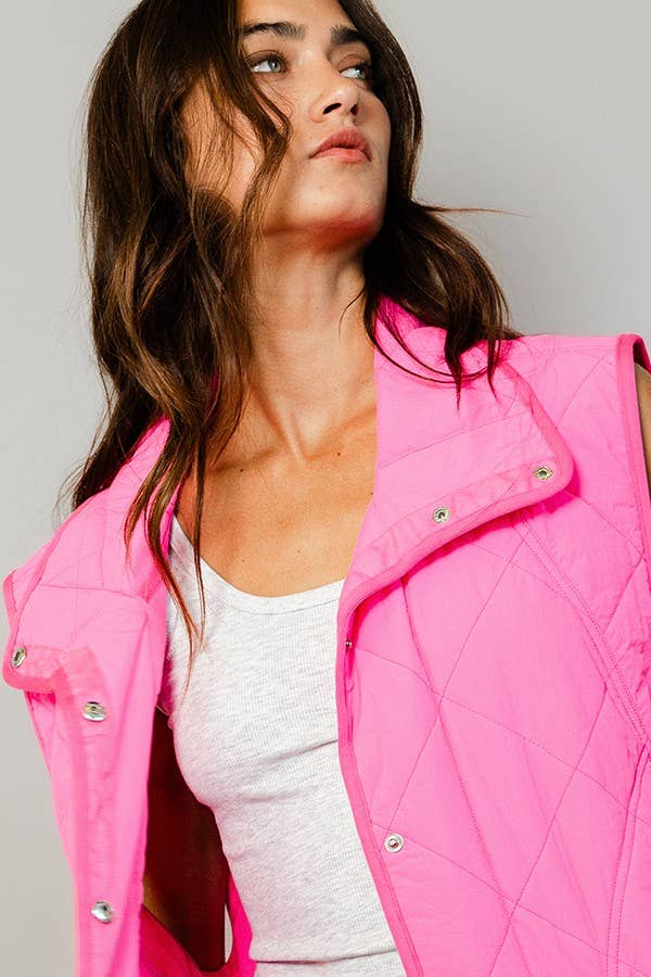 BUCKETLIST - IT2068 Quilted Vest With a down-filled: SAGE / S-M-L (2-2-2)