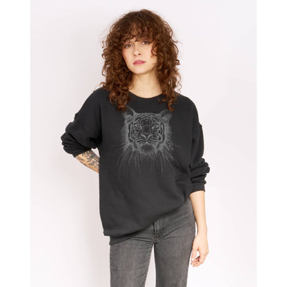 Supermaggie @ Faire - Tiger Ollie Oversized Sweatshirt: Black / Md