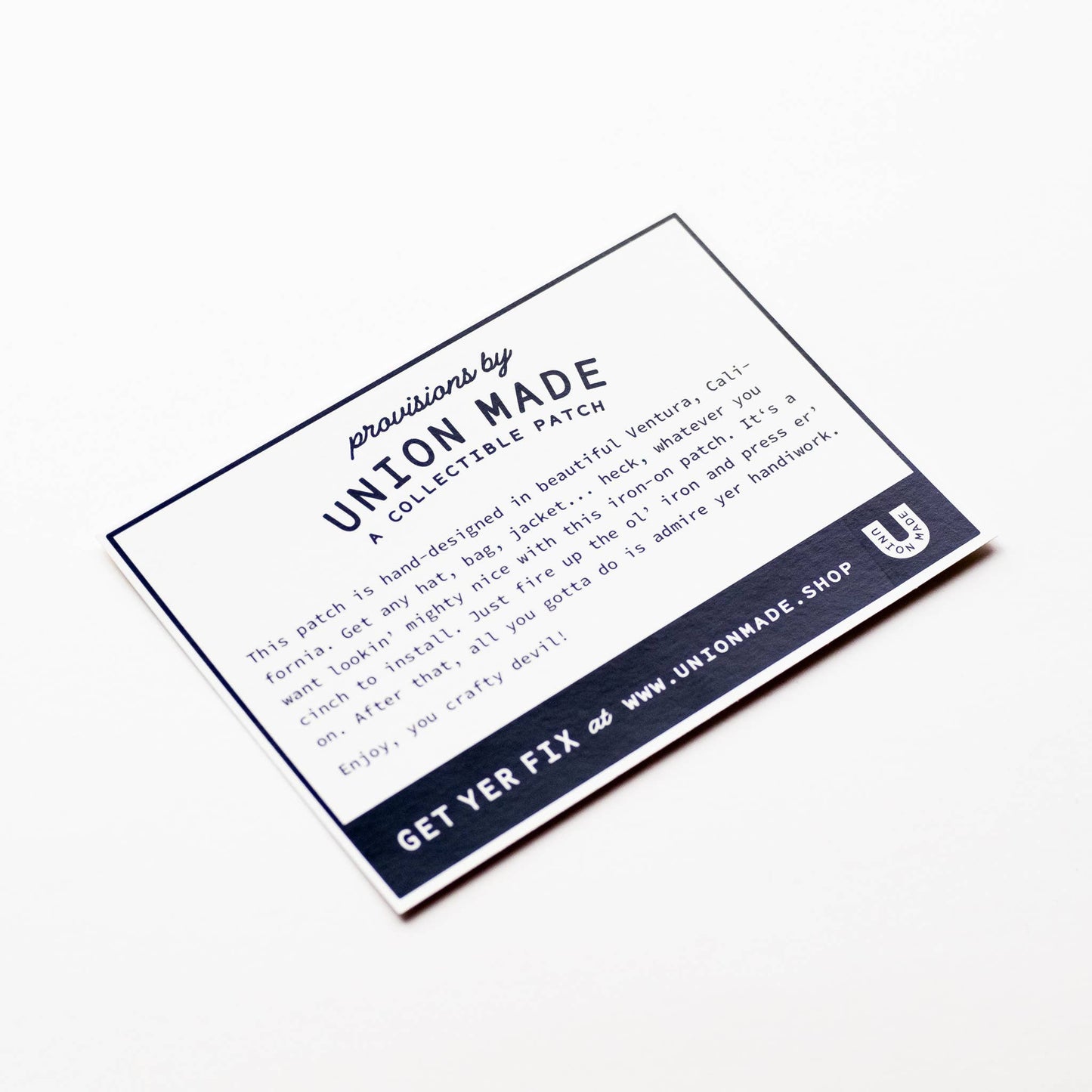 Union Made - Made In The West Embroidered Iron on Patch: Yes