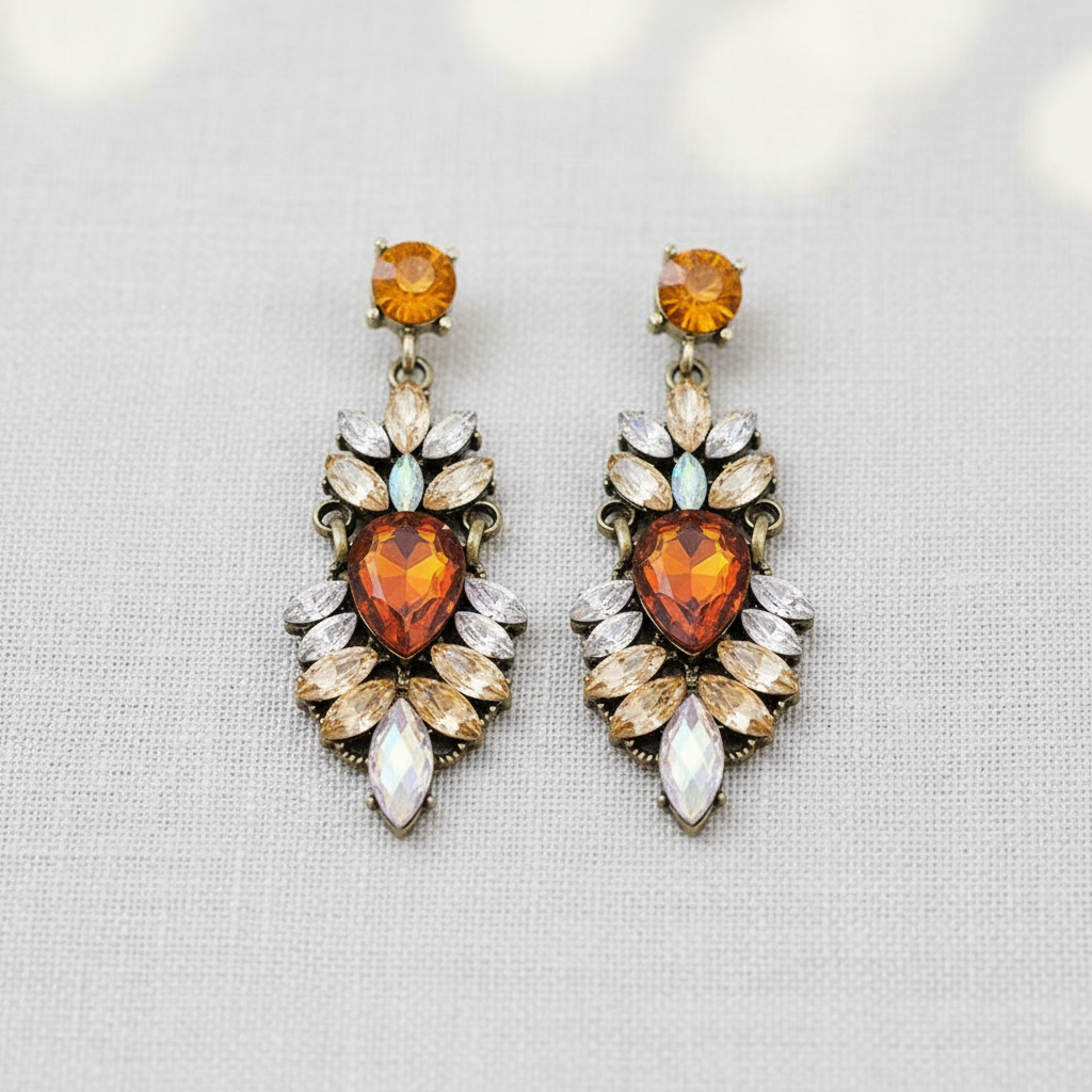 paperln - Vintage Rhinestone Drop Earrings