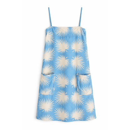 Sunshine Tienda - Blue Palm Geo Grotto Dress: M