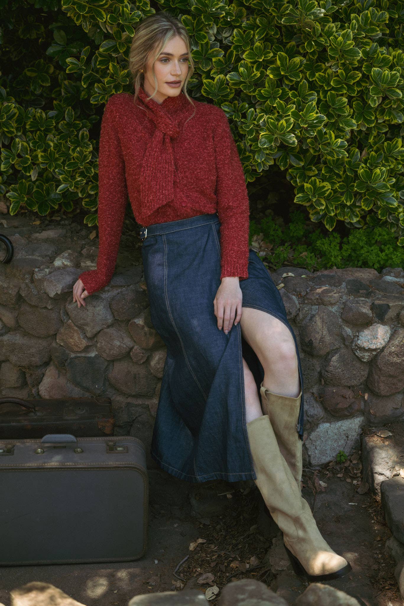 &MERCI - TYING NECK SWEATER CARDIGAN MSW11027: Black / M