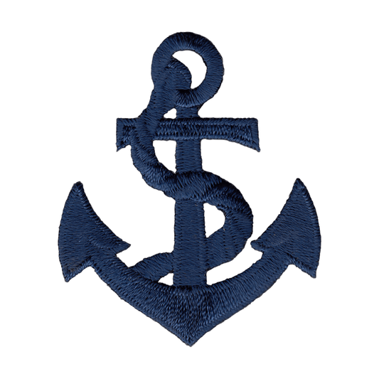 Square Deal Recordings & Supplies - Patch - 2.25" Navy Blue Anchor - Nautical Sailor Beach Vibes