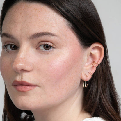 Forai - Half Moon Threader Hoop Earrings in 14 Karat Gold Filled