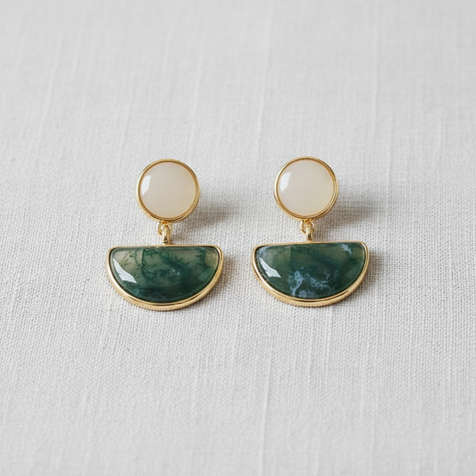 paperln - Green Acrylic Geometric Earrings