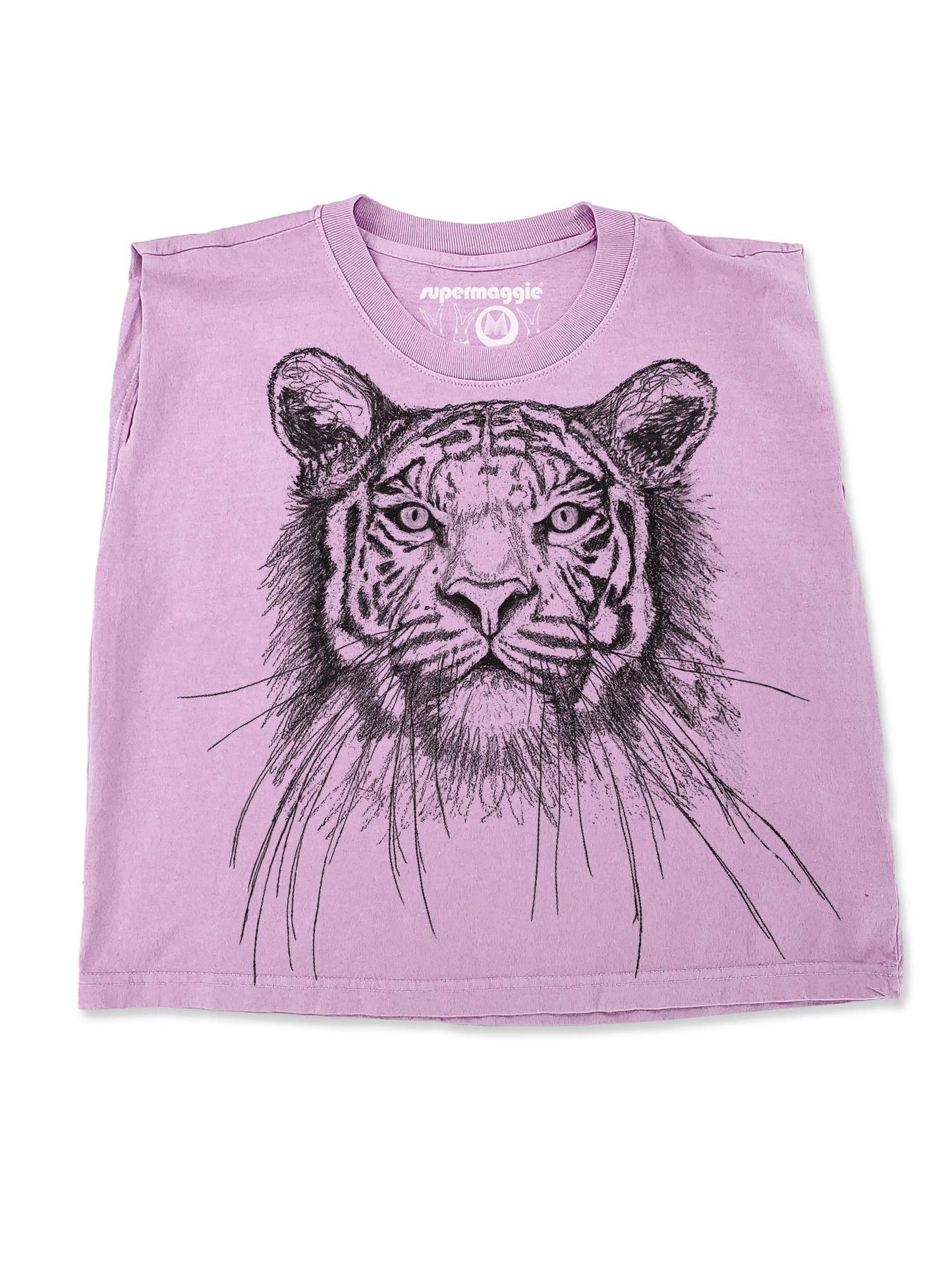 Supermaggie @ Faire - Tiger Maisie Heavyweight Muscle Tee: Pink Lavender / Md