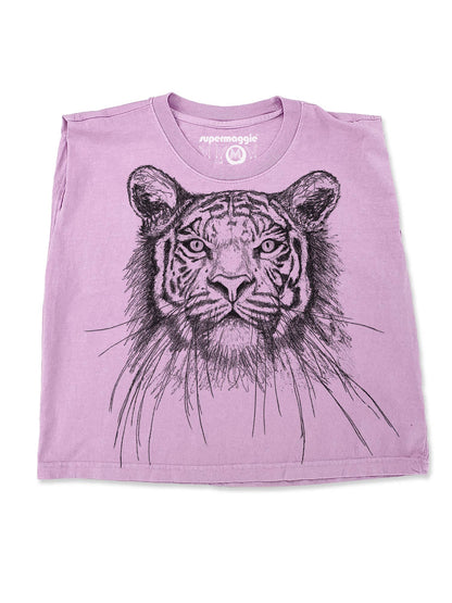 Supermaggie @ Faire - Tiger Maisie Heavyweight Muscle Tee: Pink Lavender / Sm