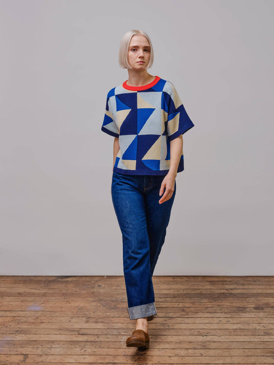 The Endery - Calder Sweater Tee - Jacaranda: XS/S