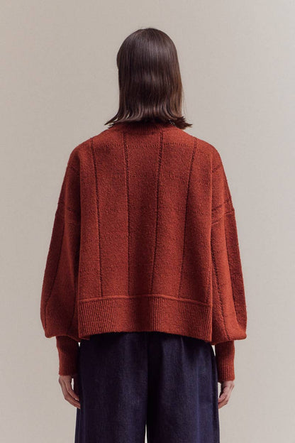 Grade & Gather - 41984 - TEXTURE GRID KNIT: MIDNIGHT / Contemporary / MEDIUM