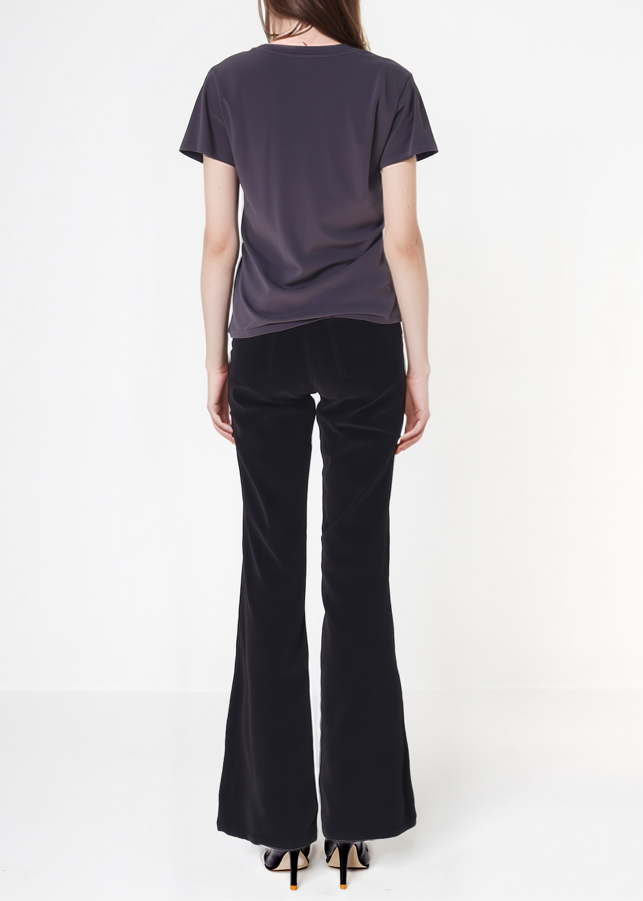 Noend Denim - Dina High Waisted Wide Corduroy In Black: Black / 27