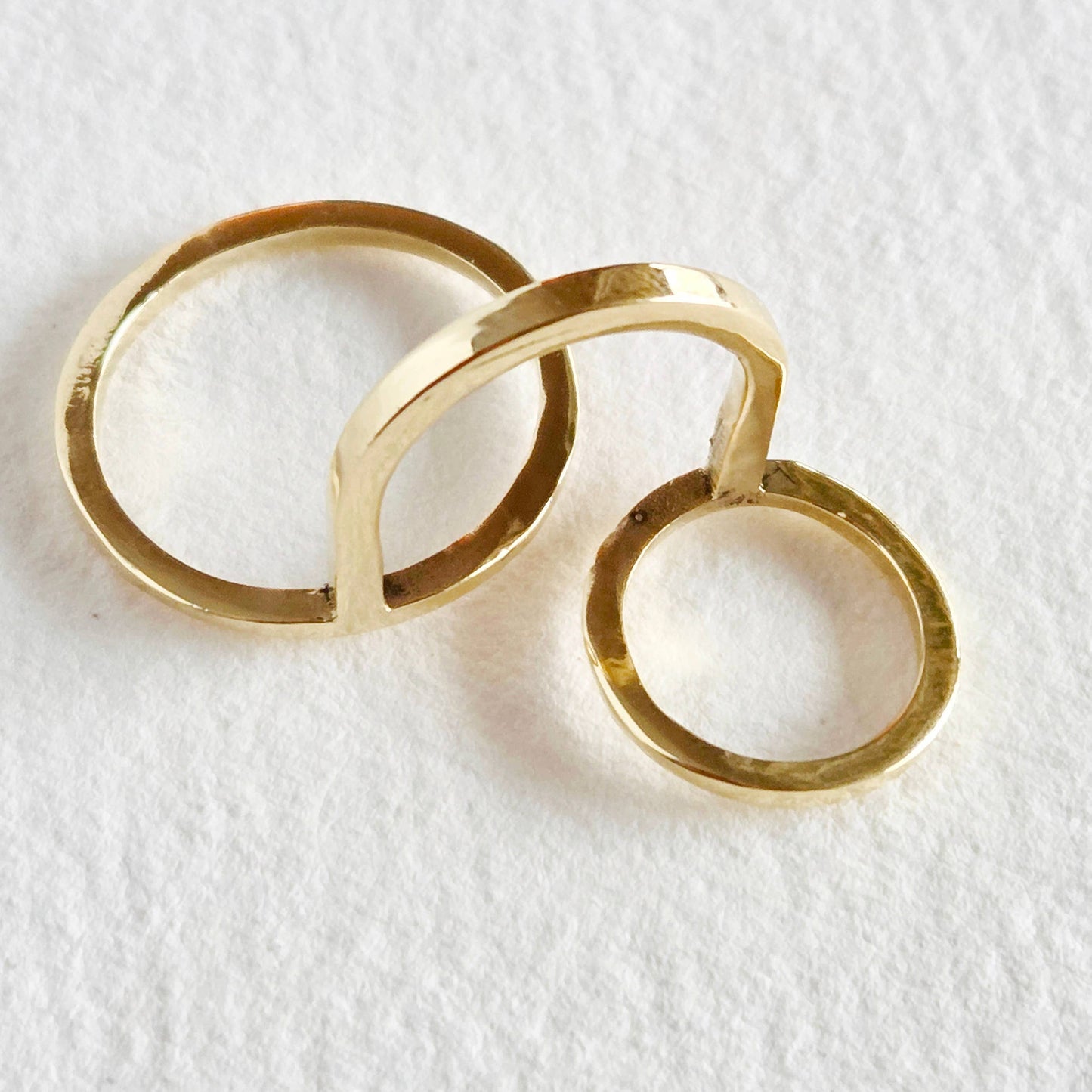 Bisjoux - Brass ring open circle adjustable handmade double ring