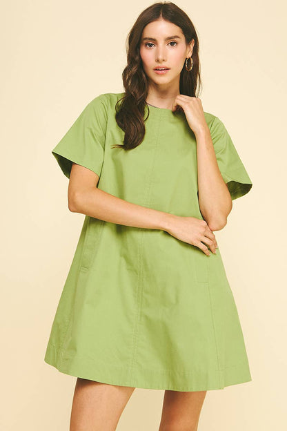 PINCH - TUNIC MINI DRESS WITH TUCKED DETAIL AT BACK - 6756D: DEEP NAVY / L