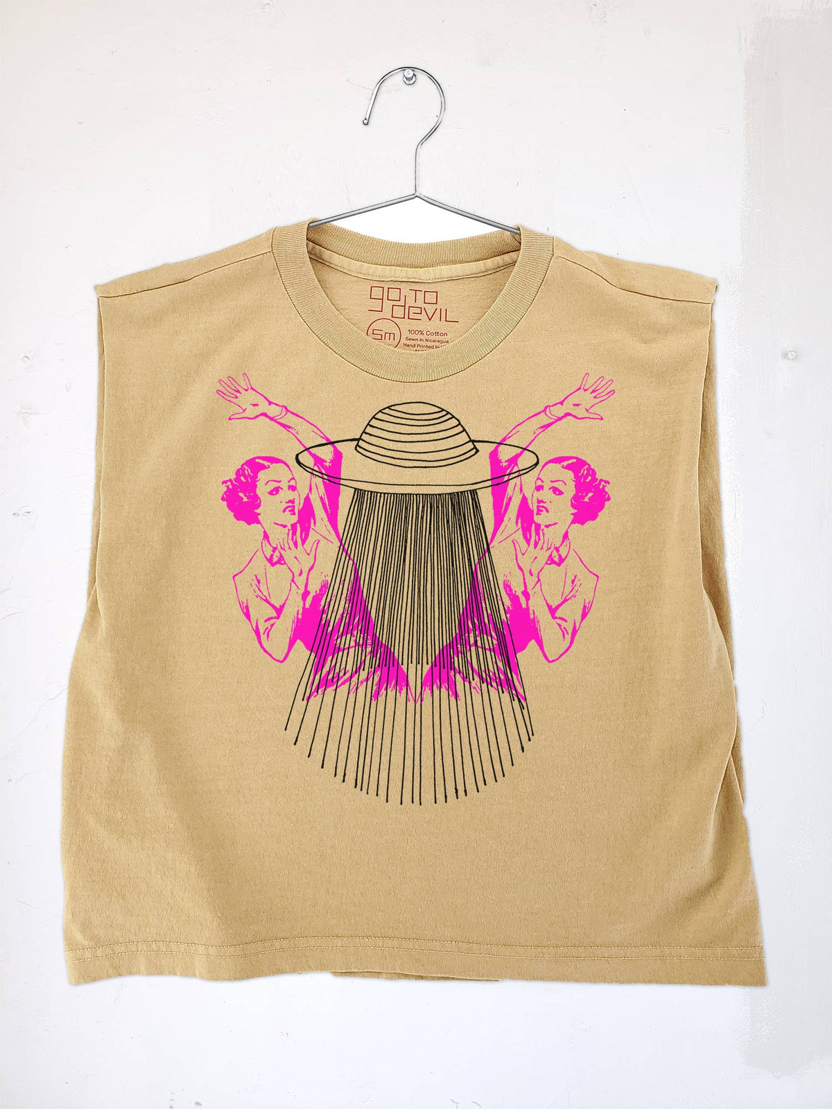 Go To Devil - UFO Ladies Joan Heavyweight Muscle Tee: Pink Lavender / Lg