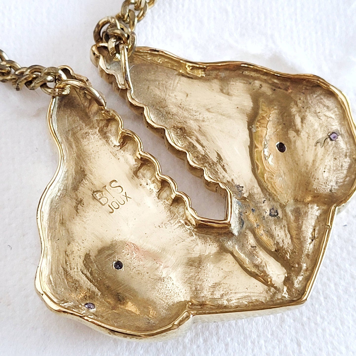Bisjoux - Brass amethyst two face woman charm pendant Necklace