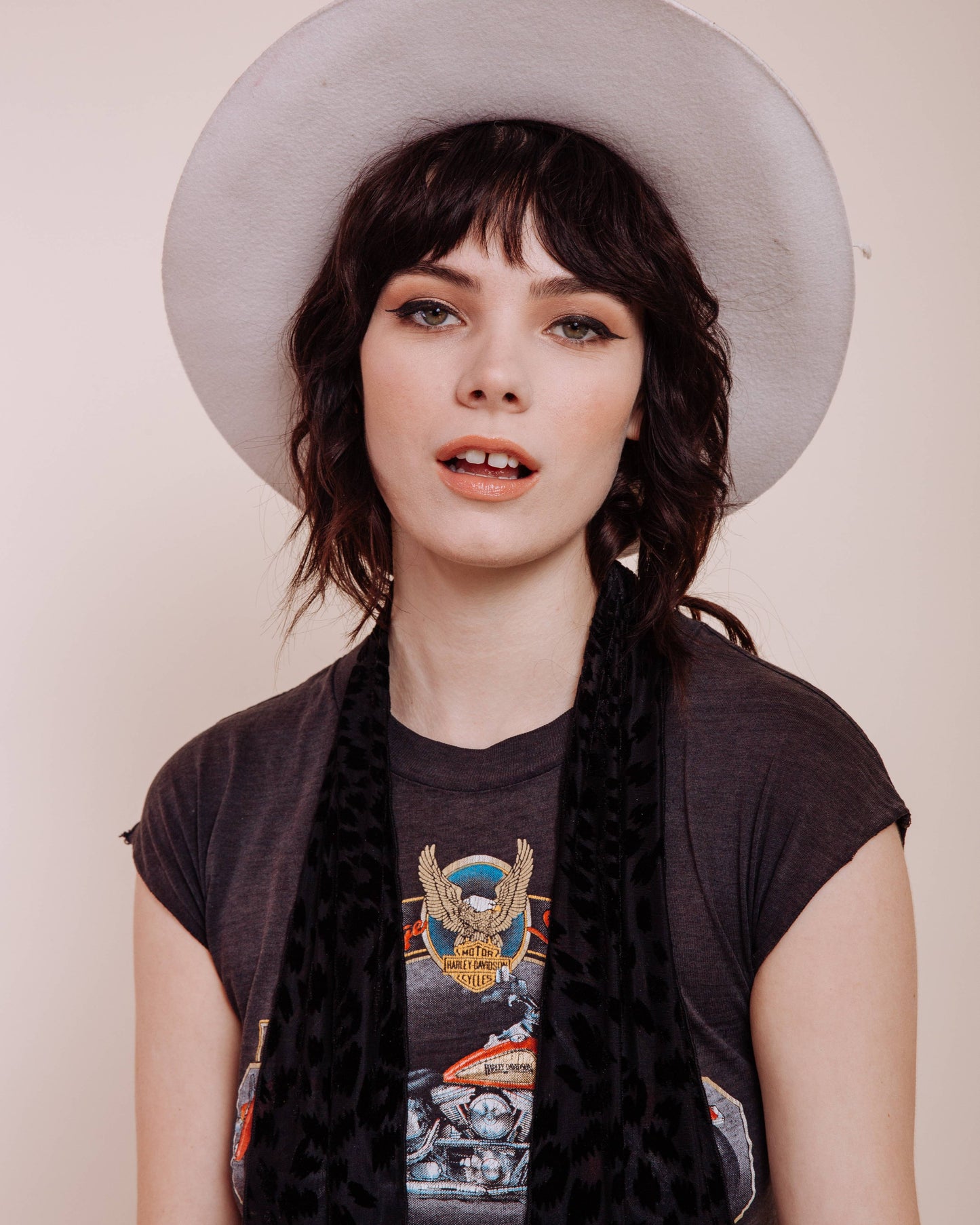I'm With The Band - Foxey Lady Black Long Skinny Scarf