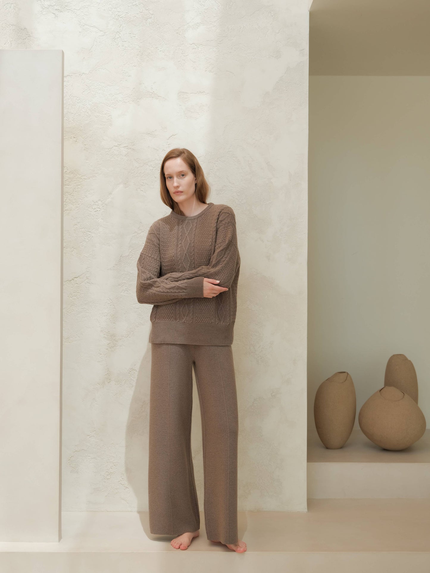 Lèmme - Cashmere blend wide-leg pants: Ceruleo / M